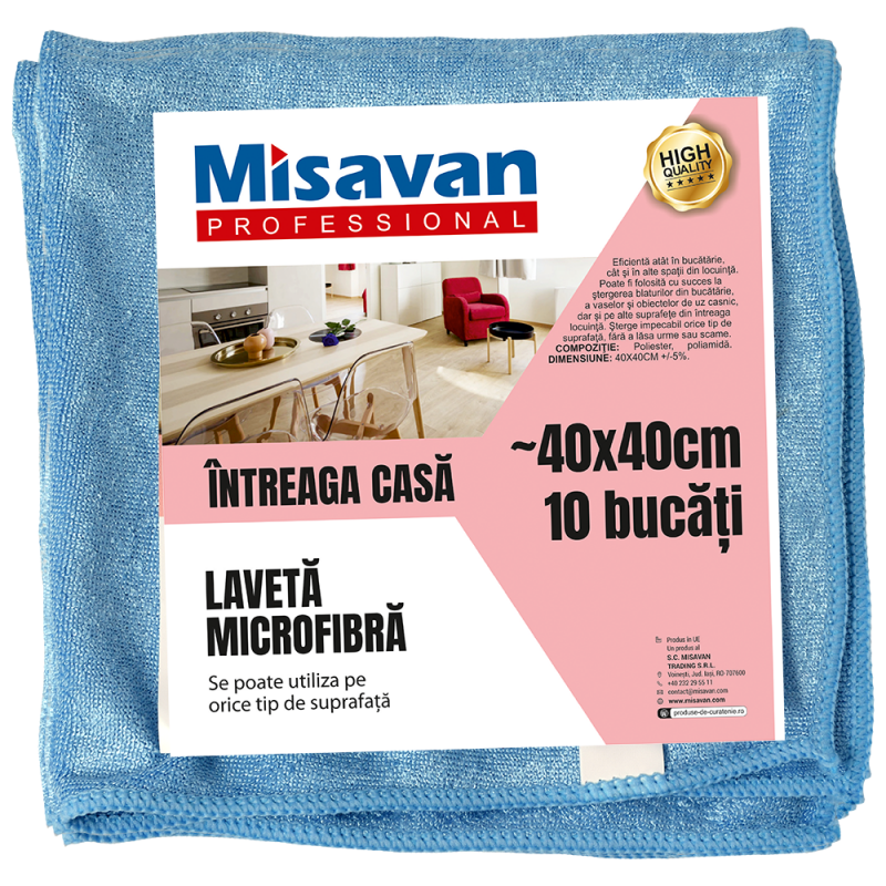 Laveta Microfibra Intreaga Casa 10/Set Albastru