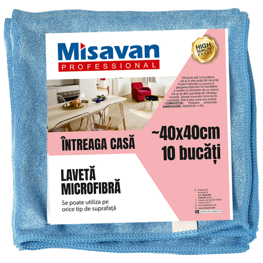 Laveta Microfibra Intreaga Casa 10/Set Albastru