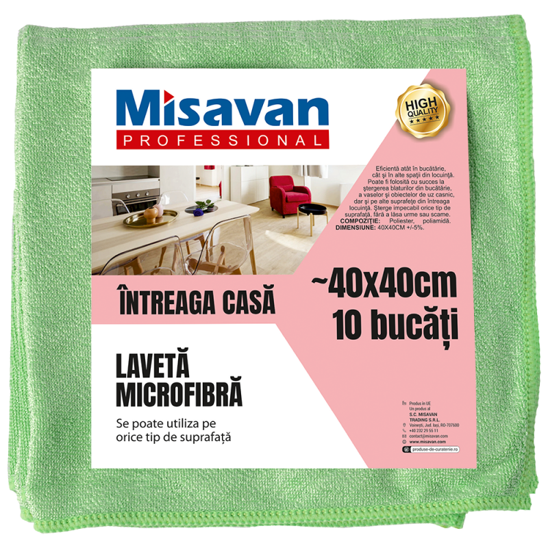 Laveta Microfibra Intreaga Casa 10/Set Verde