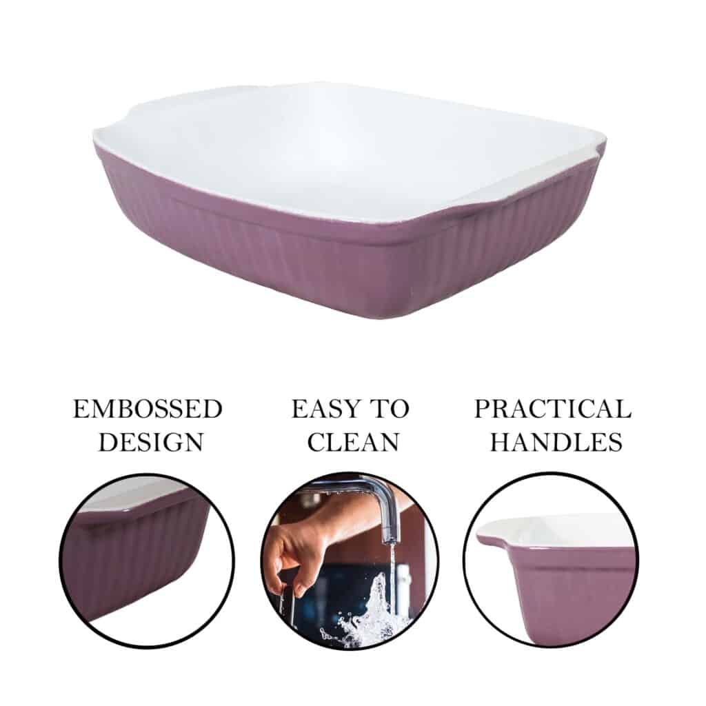 Heat-resistant pot White/Purple, 28 x 24 x 8 cm