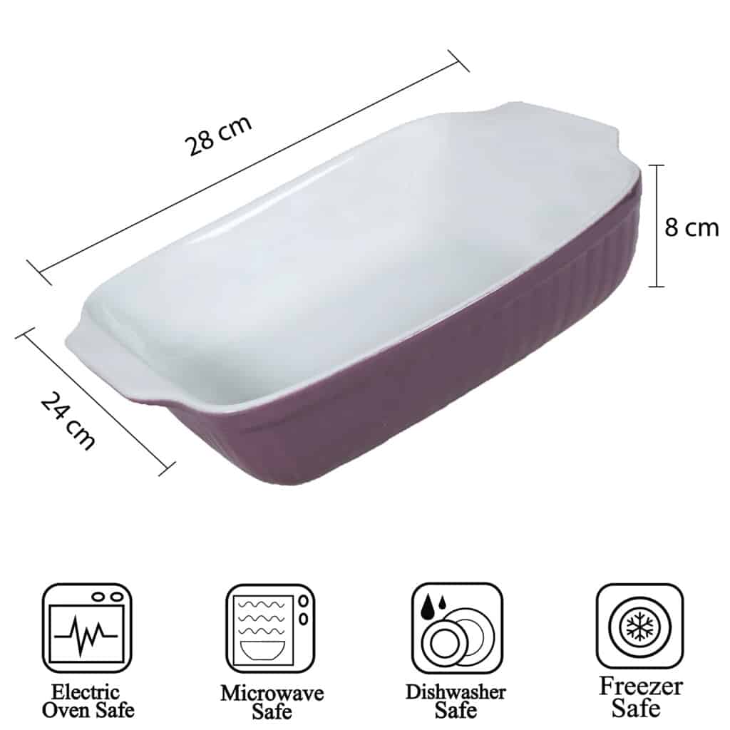 Heat-resistant pot White/Purple, 28 x 24 x 8 cm