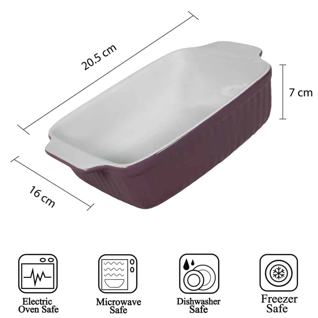 Heat-resistant pot White/Purple 20.5 x 16 x 7 cm