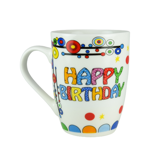 Cana 320 ml Alb, cu design happy birthday