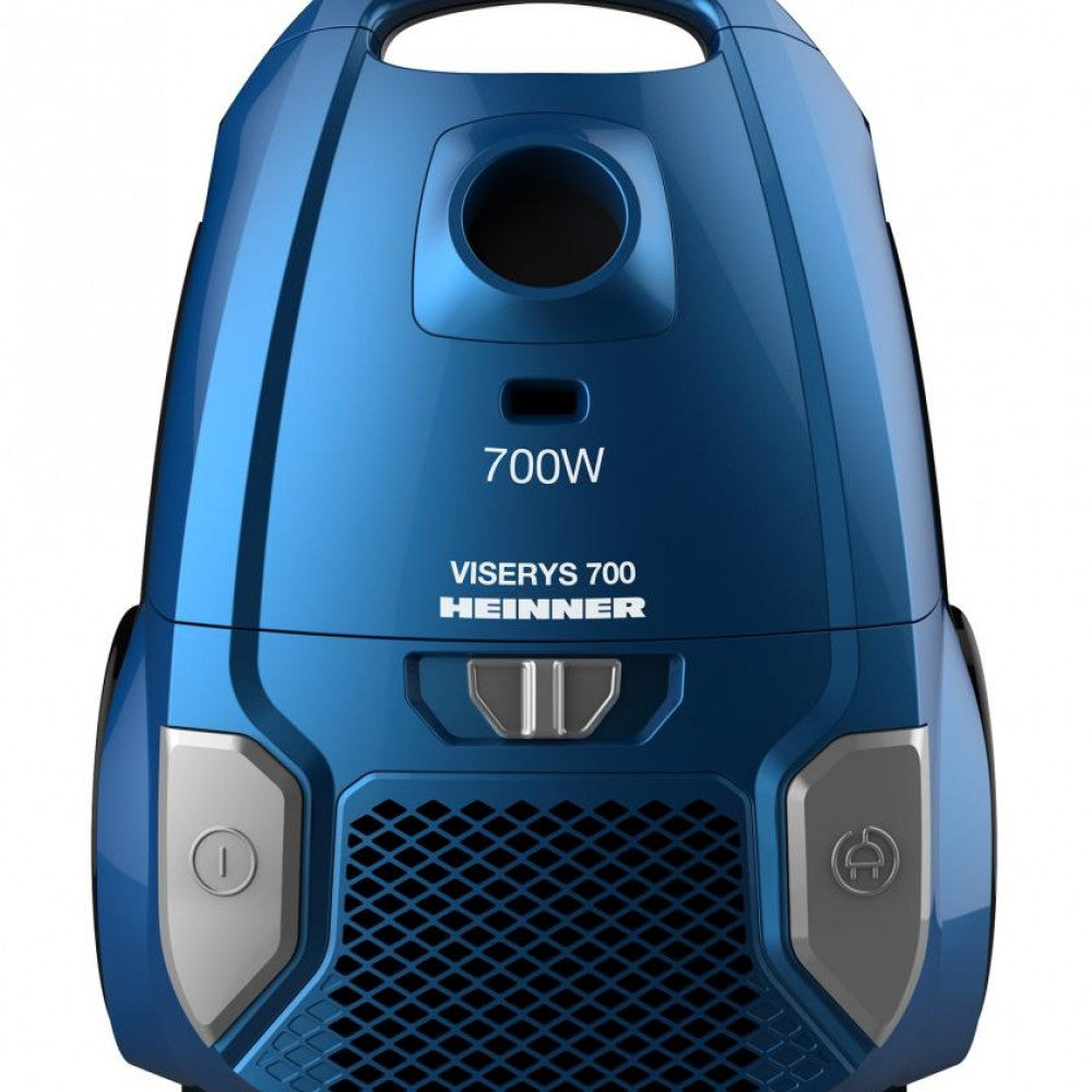 Heinner HVC-MBL1400-V2 bag vacuum cleaner, 700 W, textile bag, 3 L, variable power, HEPA 12, metal telescopic tube, Blue