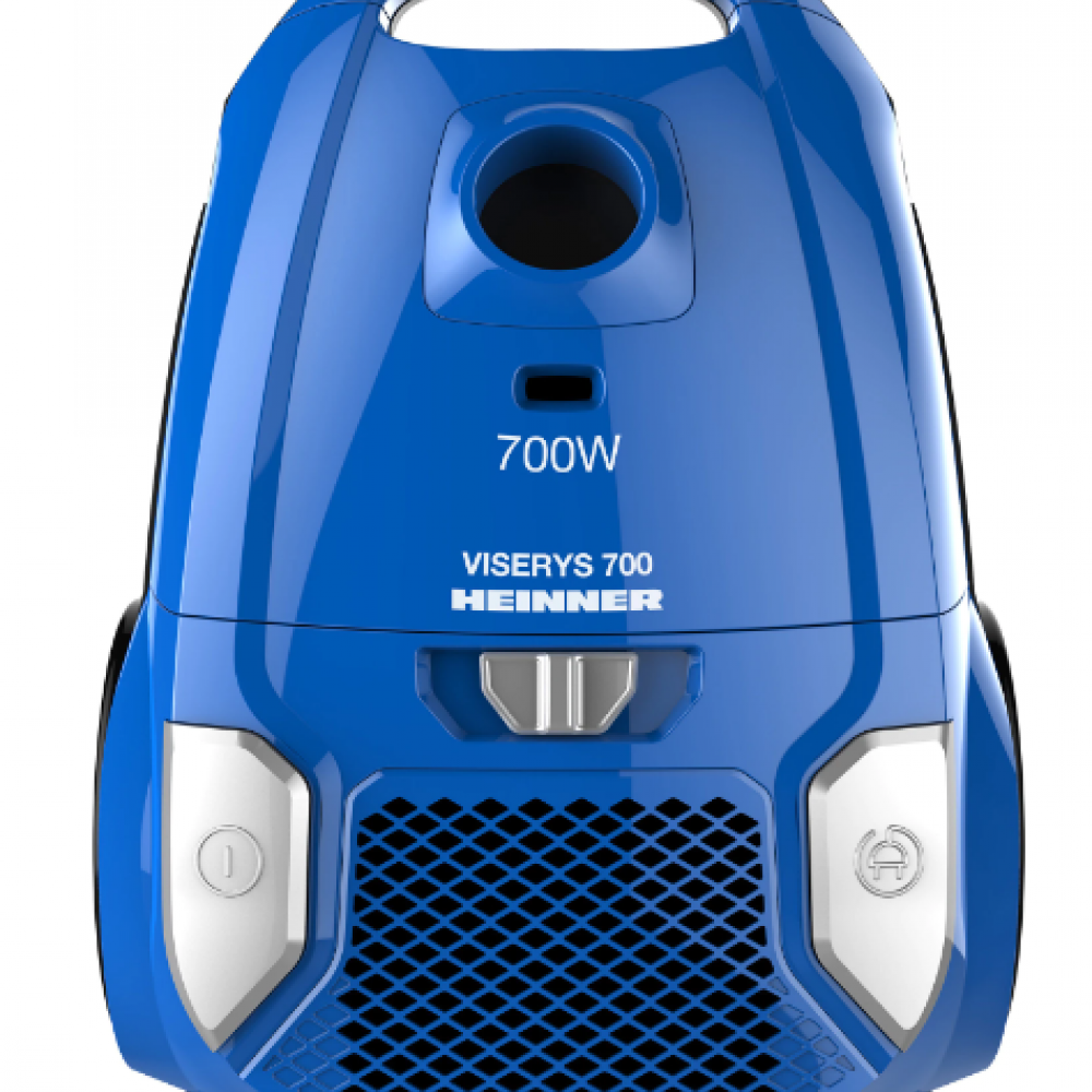 Heinner HVC-MBL1400-V2 bag vacuum cleaner, 700 W, textile bag, 3 L, variable power, HEPA 12, metal telescopic tube, Blue