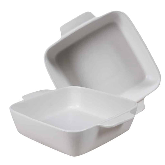 Set 2 Piatti Termoresistenti Bianco 20x20x6,5 cm