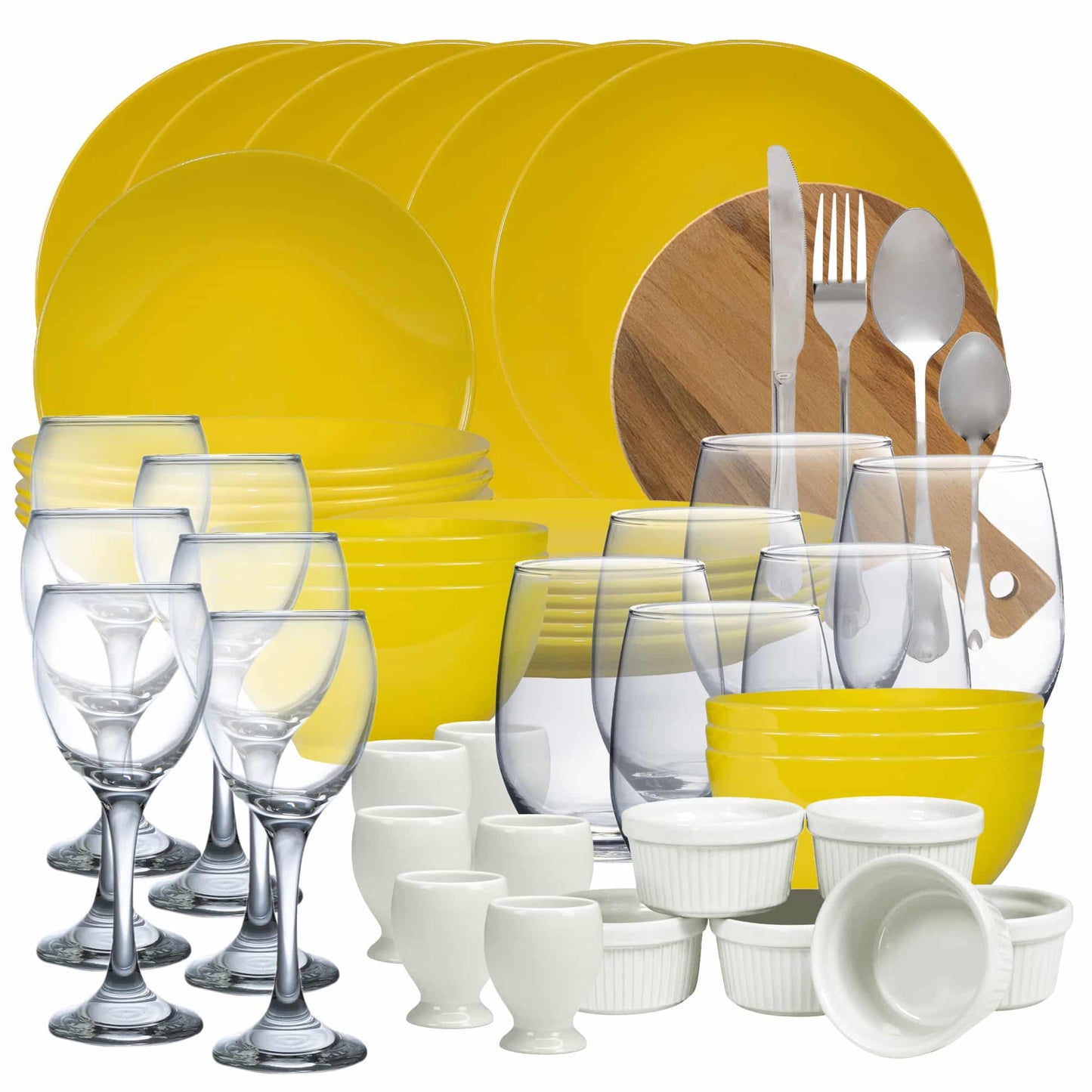 Enjoy the Kitchen with the Set for 6 people, 73 pieces Romanian Yellow!