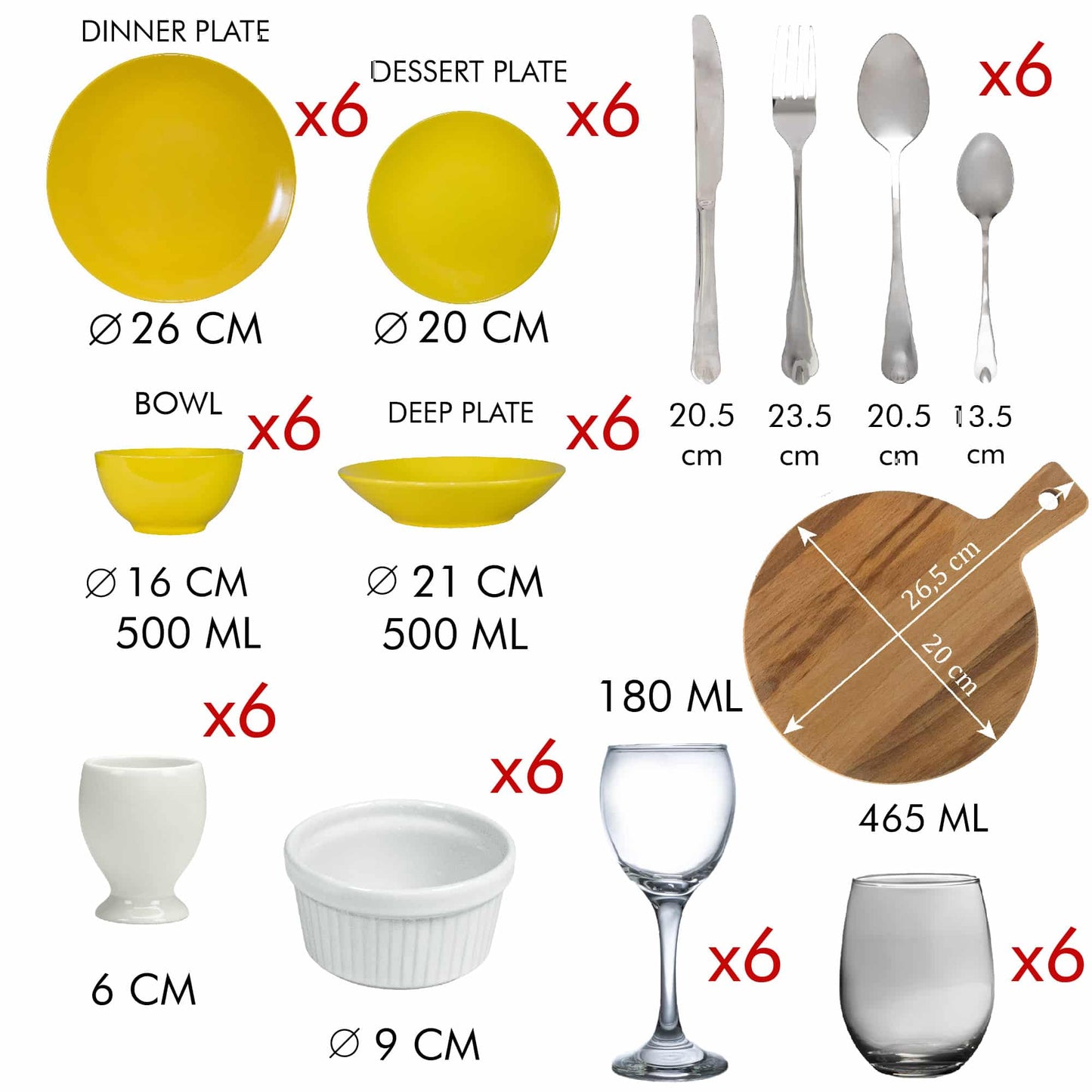 Enjoy the Kitchen with the Set for 6 people, 73 pieces Romanian Yellow!