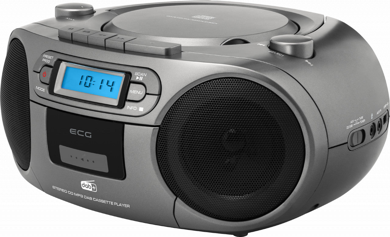 Audiosystem ECG CDR 999 DAB, 2 x 1,5 W RMS, Radio, USB, CD, Kassette, MP3, UKW