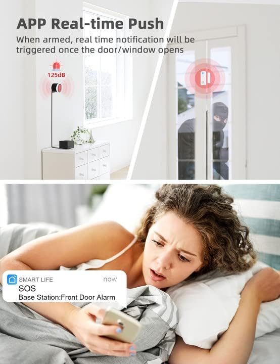 CPVAN Security System Door Alarm System with Phone App Alert 2.4G/5G WiFi Kit