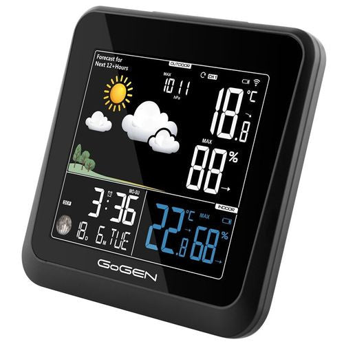 Indoor-outdoor weather station GoGEN ME 3236, external wireless sensor, color LCD