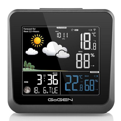 Indoor-outdoor weather station GoGEN ME 3236, external wireless sensor, color LCD