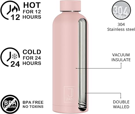 Sticlă termică JADI oțel inoxidabil, Cold Seal Peachy Pink, 500 ml