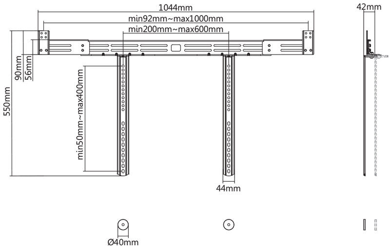 Саундбар опора GoGEN GOGDRZAKSBL за TV диагонал 32"- 55" (80 - 139 см), 10 Kg, метална, черна