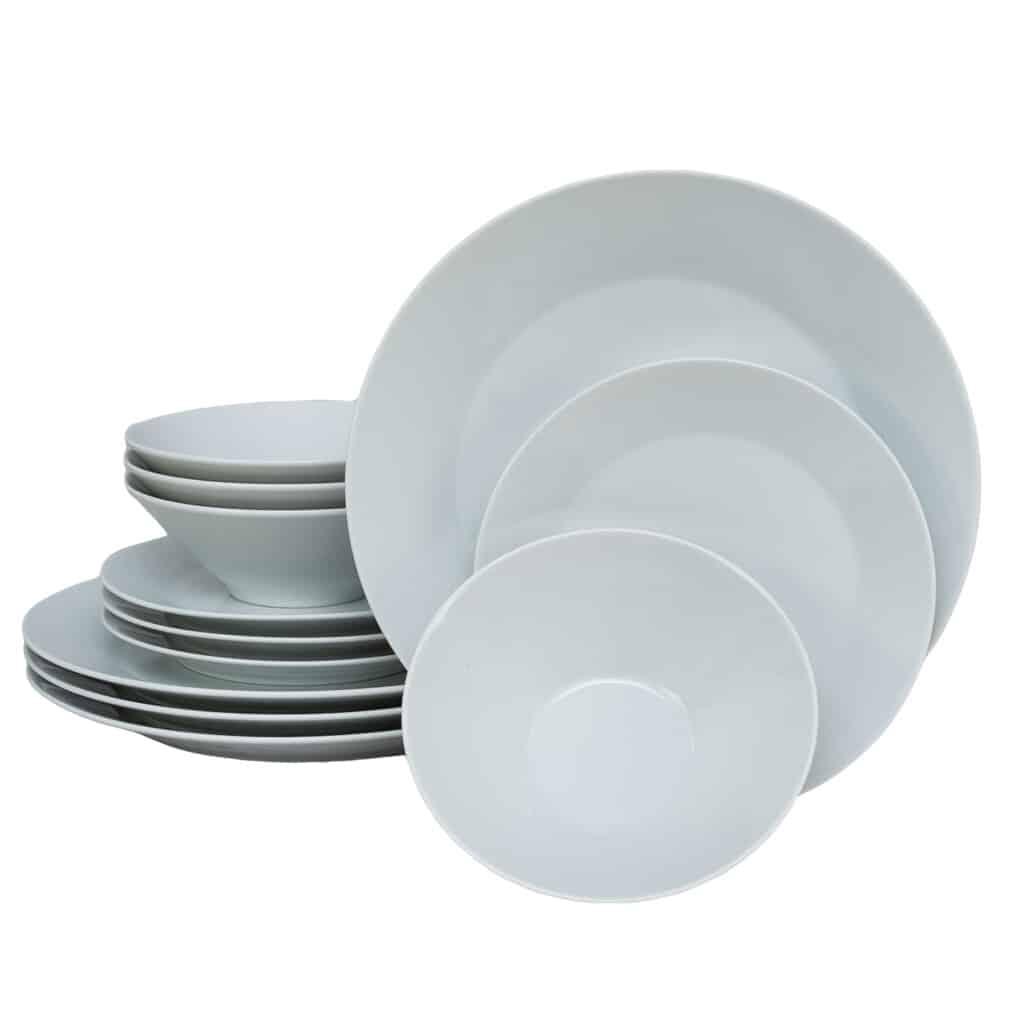 Dinner set for 4 people, with bowl, Round, Porcelain