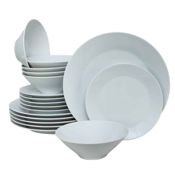Dinner set for 6 people, with bowl, Round, Porcelain