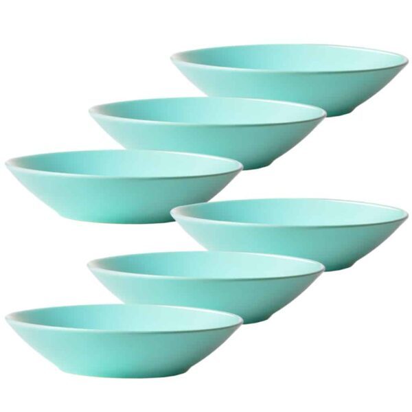 Set of 6 deep plate, Round, 21 cm, Glossy Peppermint Green