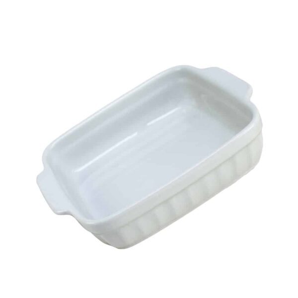 Heat-resistant tray, Square, 19x17x4.5 cm, Glossy White