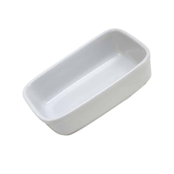 Heat-resistant tray, Rectangular, 18x12x5 cm, Glossy White
