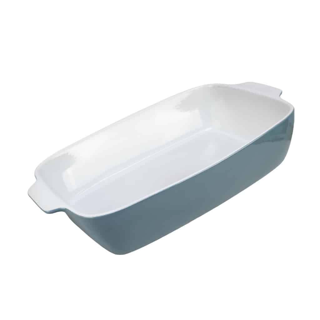 Heat-resistant tray, Rectangular, 41x25.5x8.5 cm, Glossy White and Light Gray