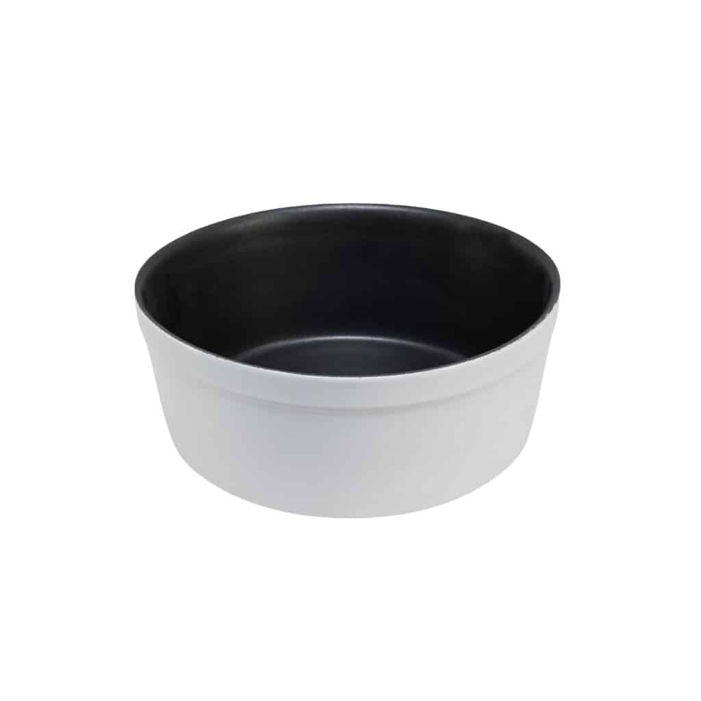 Heat-resistant tray, Round, 20.5x8 cm, Matte White and Black