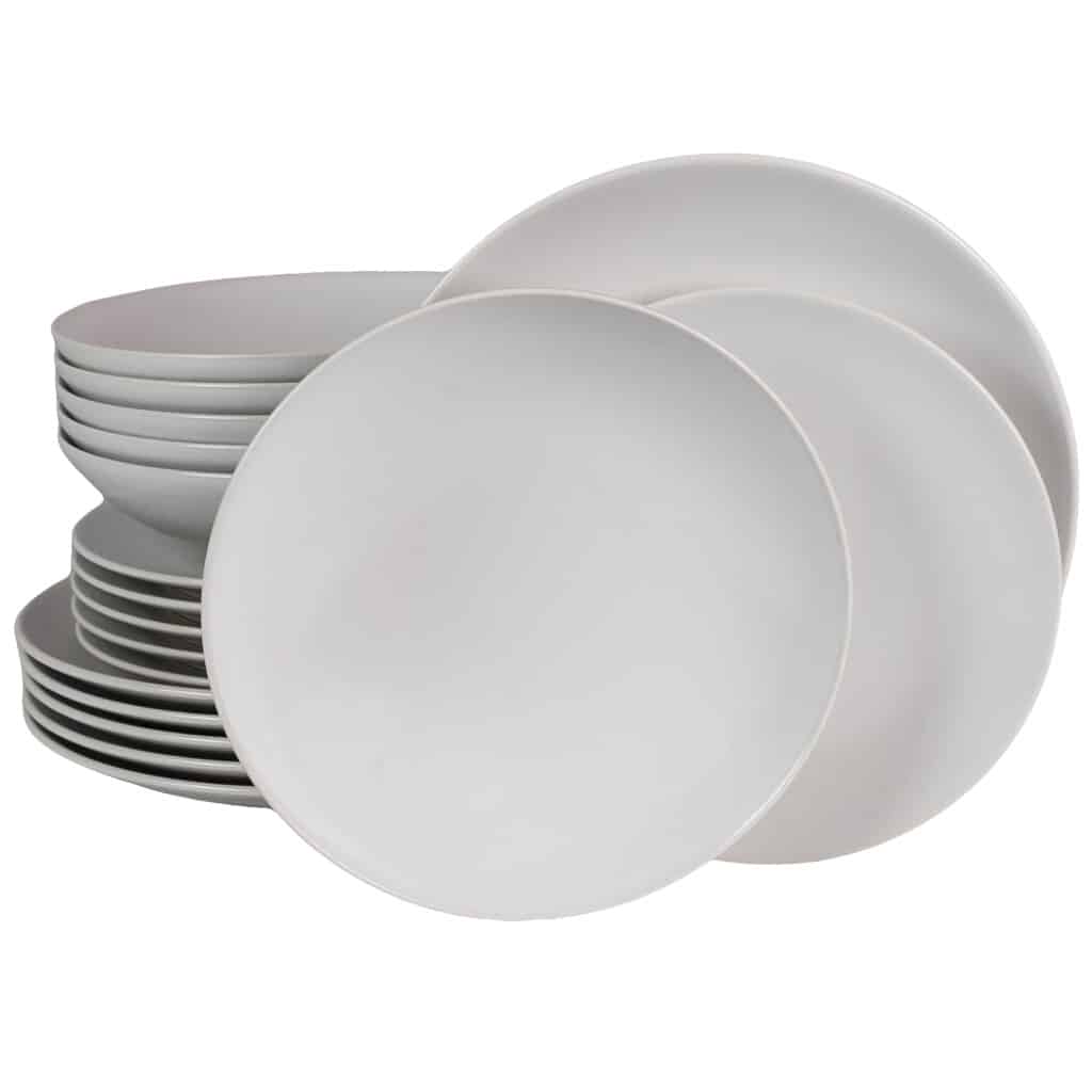 Dinner set for 6 people, Round, Matte White