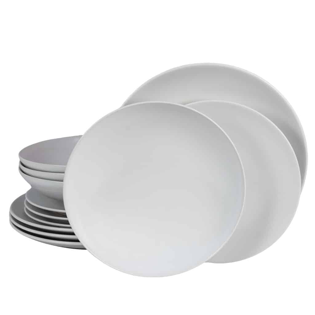 Dinner set for 4 people, Round, Matte White