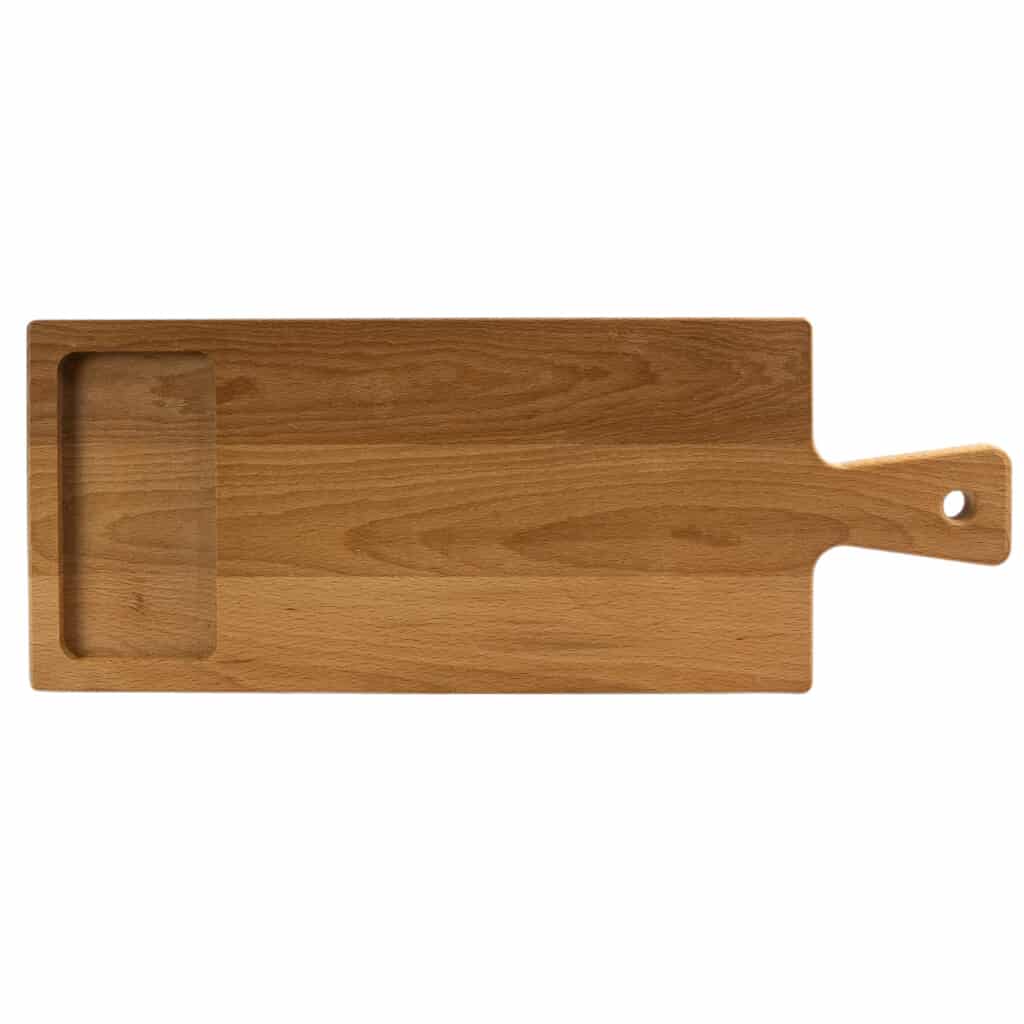Chopping board, with handle, Rectangular, 490x190x20 mm, Wood
