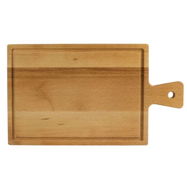 Chopping board, with handle, Rectangular, 400x230x15 mm, Wood