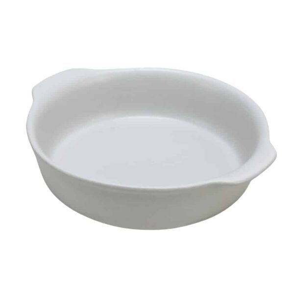 Heat-resistant tray, Round, 16x14.5x4 cm, Glossy White
