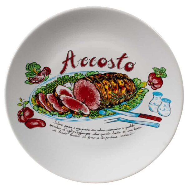Dinner plate, Round, 26 cm, Glossy White decorated with Accosto