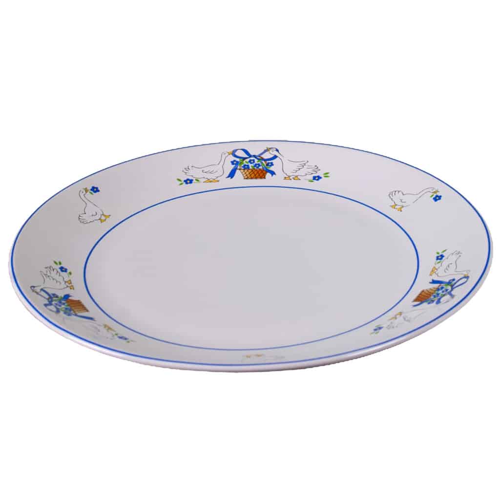 Dinner plate, Round, 26 cm, Glossy White decorated with goose