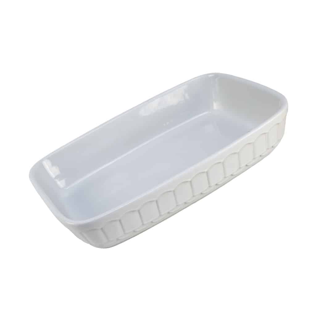 Heat-resistant tray, Rectangular, 36.5x25.5x7 cm, Glossy White