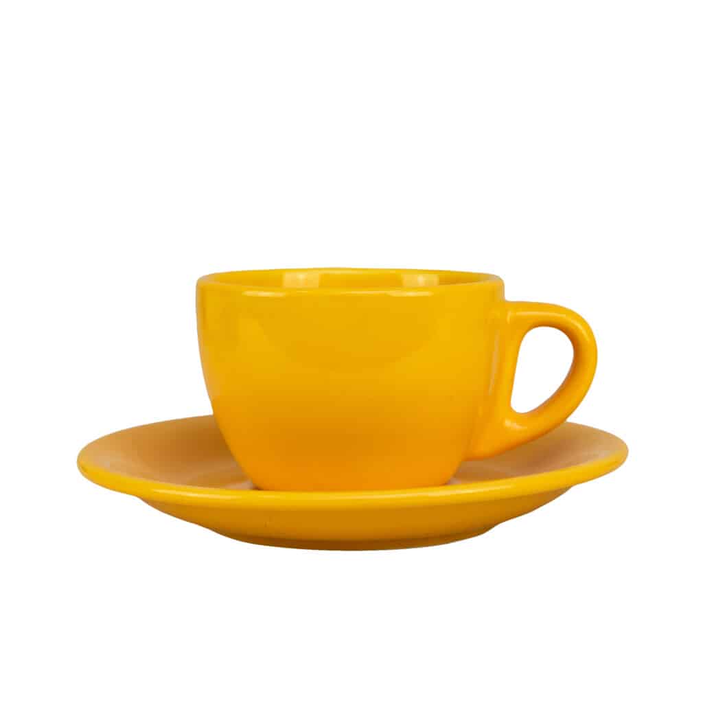 Set Cup with saucer, 120 ml, Glossy Yellow