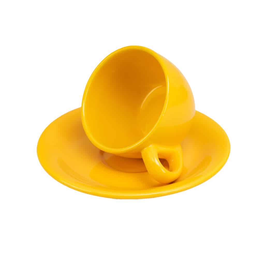 Set Cup with saucer, 120 ml, Glossy Yellow
