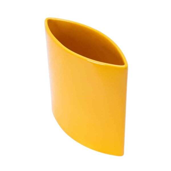 Vaza, ovală, 20x8x20 cm, galben lucios