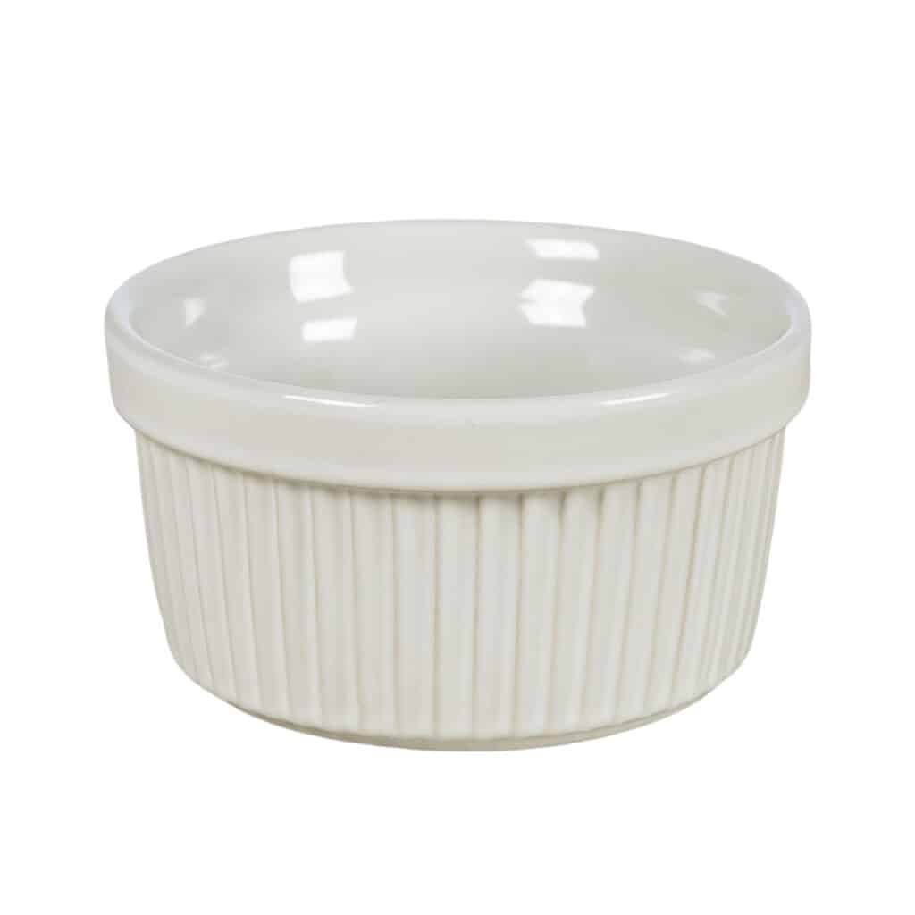 Heat-resistant tray, Round, 9x5 cm, Glossy White with stripes