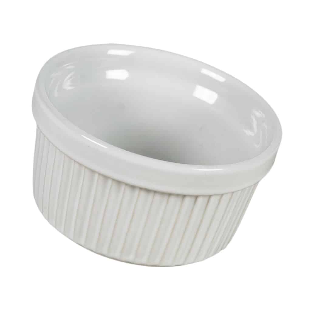 Heat-resistant tray, Round, 9x5 cm, Glossy White with stripes