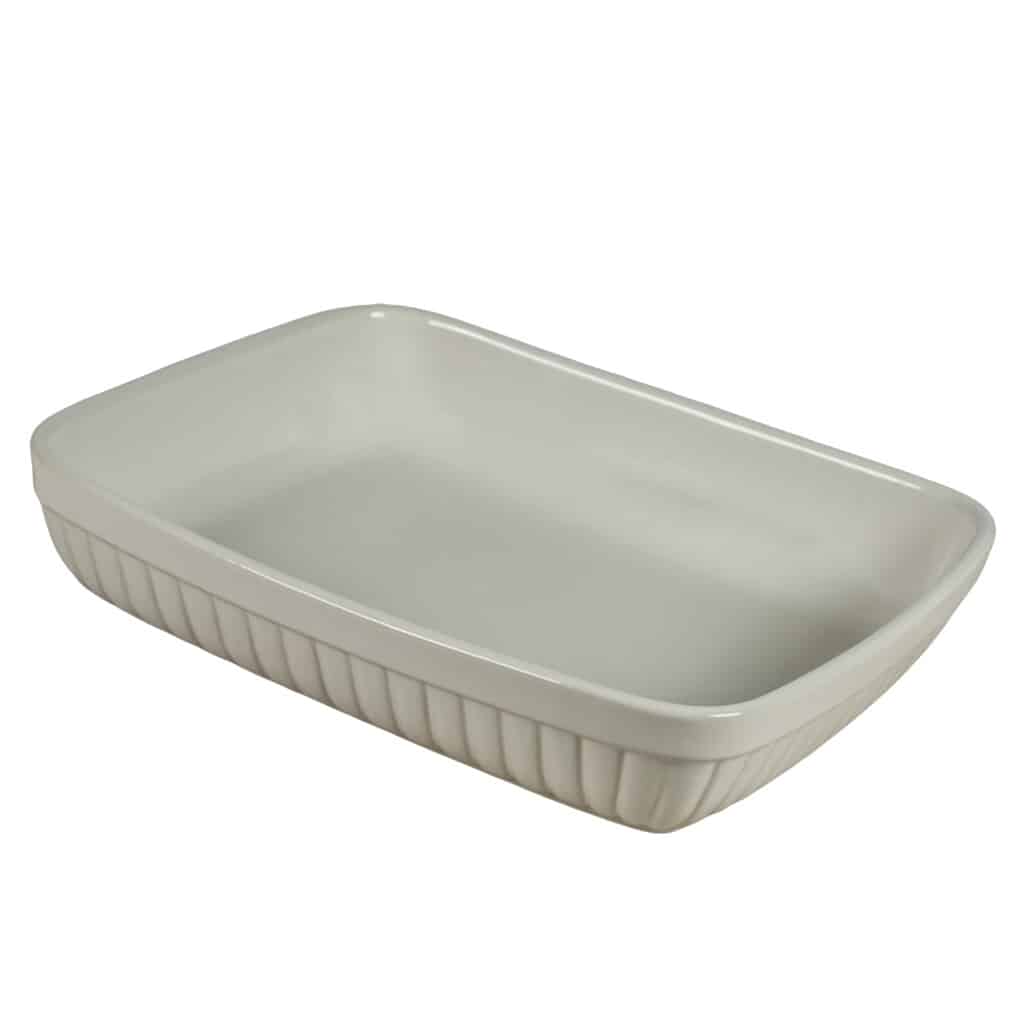 Heat-resistant tray, Oval, 31.5x26.5x6 cm, Glossy White