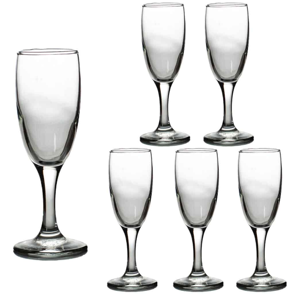 Set of 6 champagne glasses, 115 ml, Crystal Clear