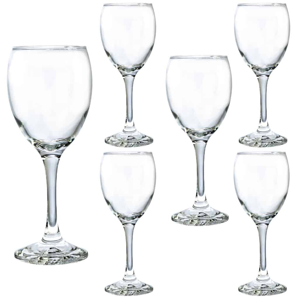 Set of 6 red wine glasses, 245 ml, Crystal Clear