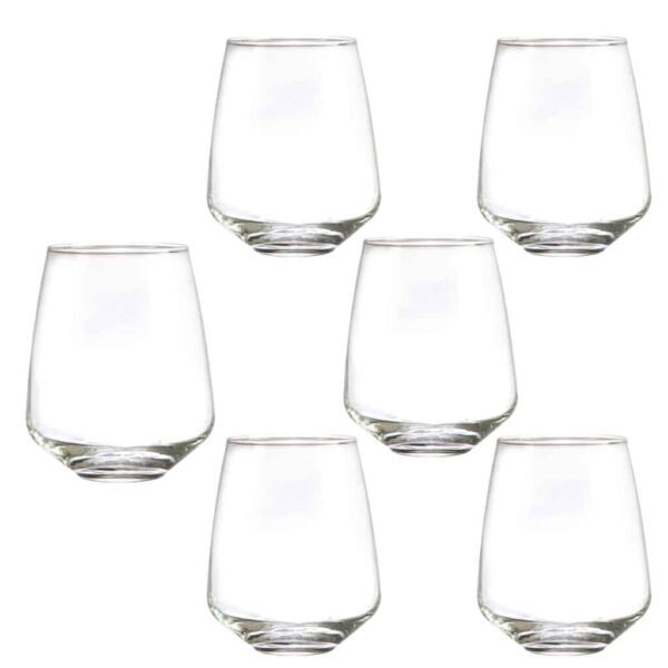 Set of 6  glasses, Bamboo, 500 ml, Crystal Clear