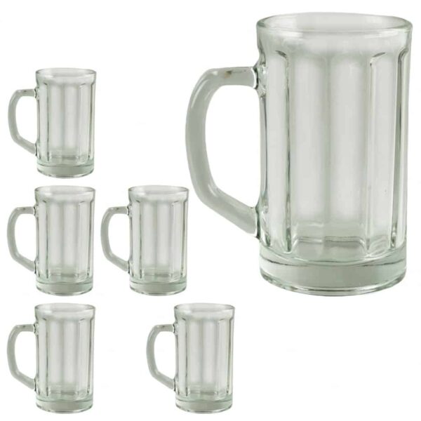 Set of 6 pints for beer, 250 ml, Crystal Clear