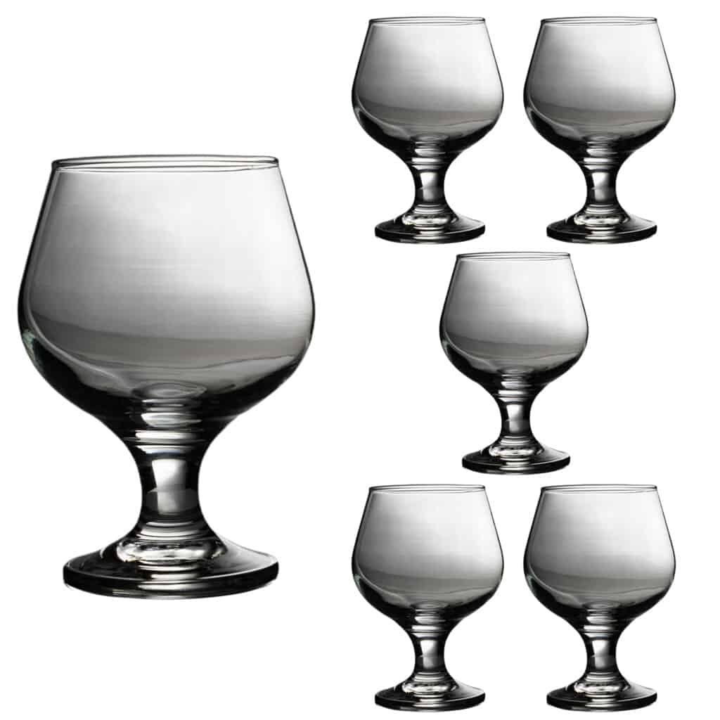 Set of 6 cognac glasses, 240 ml, Crystal Clear