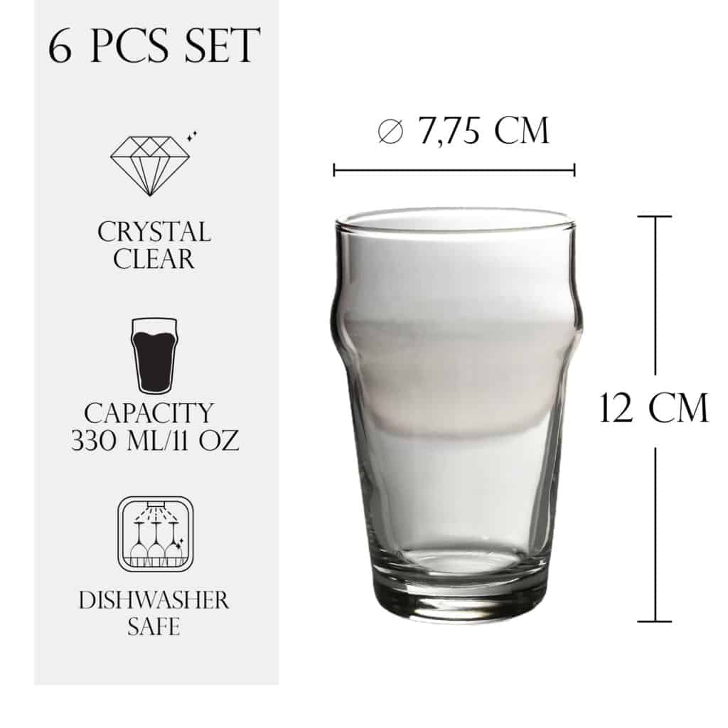 Set de 6 pahare, 330 ml, Crystal Clear