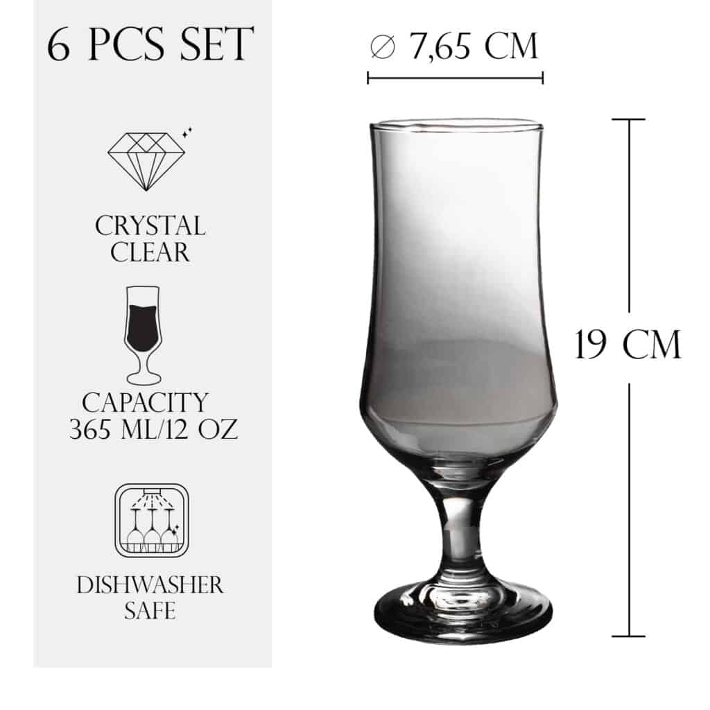 Set de 6 pahare de cocktail, 365 ml, Crystal Clear
