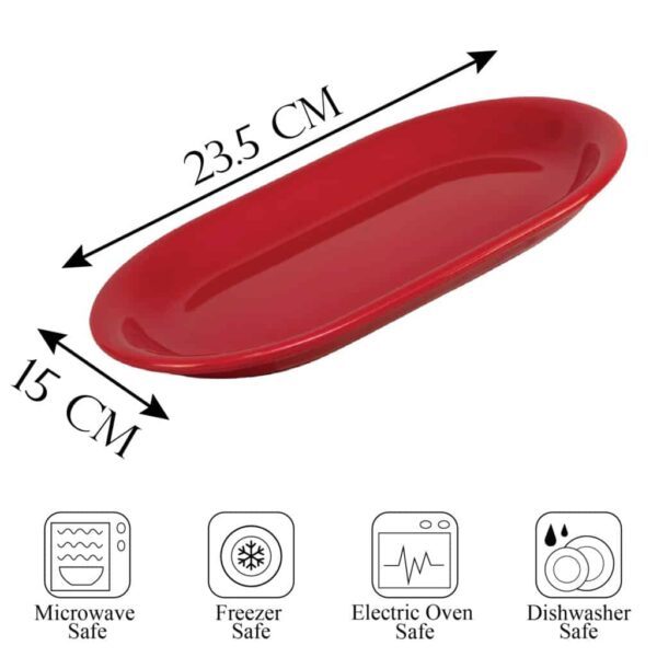 Platter, Oval, 23.5x15 cm, Glossy Red