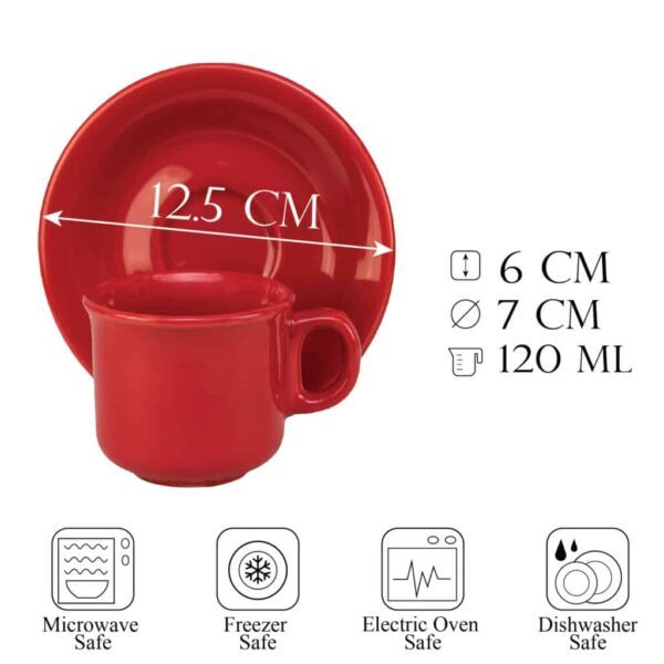 Set Cup with saucer, 120 ml, Glossy Red
