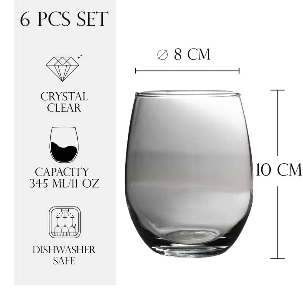 Set de 6 pahare de whisky, 345 ml, Crystal Clear