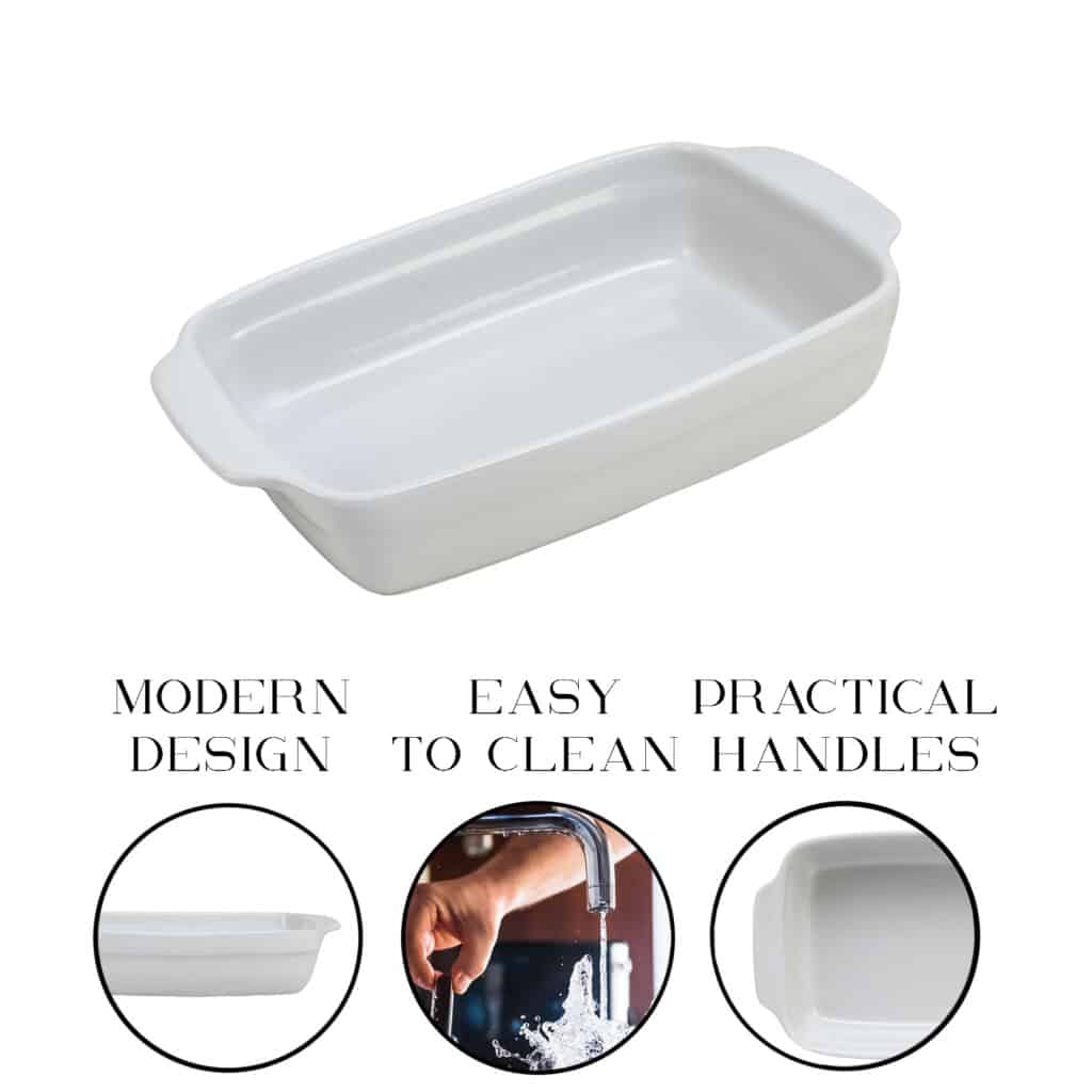 Heat-resistant tray, Rectangular, 25x16x5 cm, Glossy White